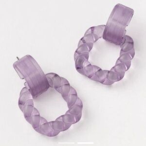 Plunder Design Trendy Fashion Jewelry Gail Spring Purple Acrylic Square Earrings